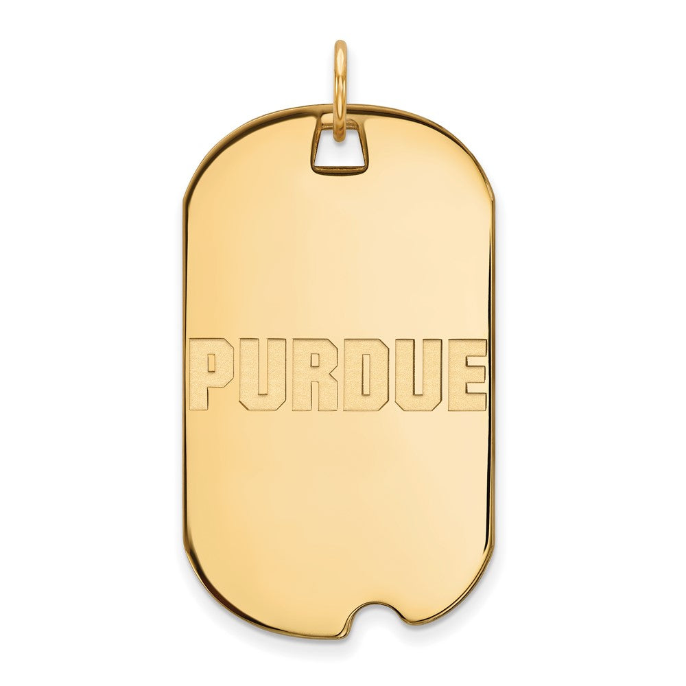10k Gold LogoArt Purdue University Block Type Large Dog Tag Pendant