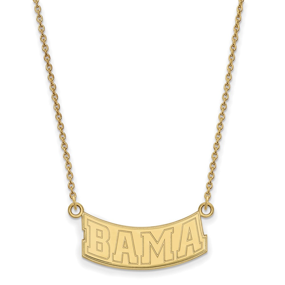 Sterling Silver Gold-plated LogoArt University of Alabama Small Pendant 18 inch Necklace