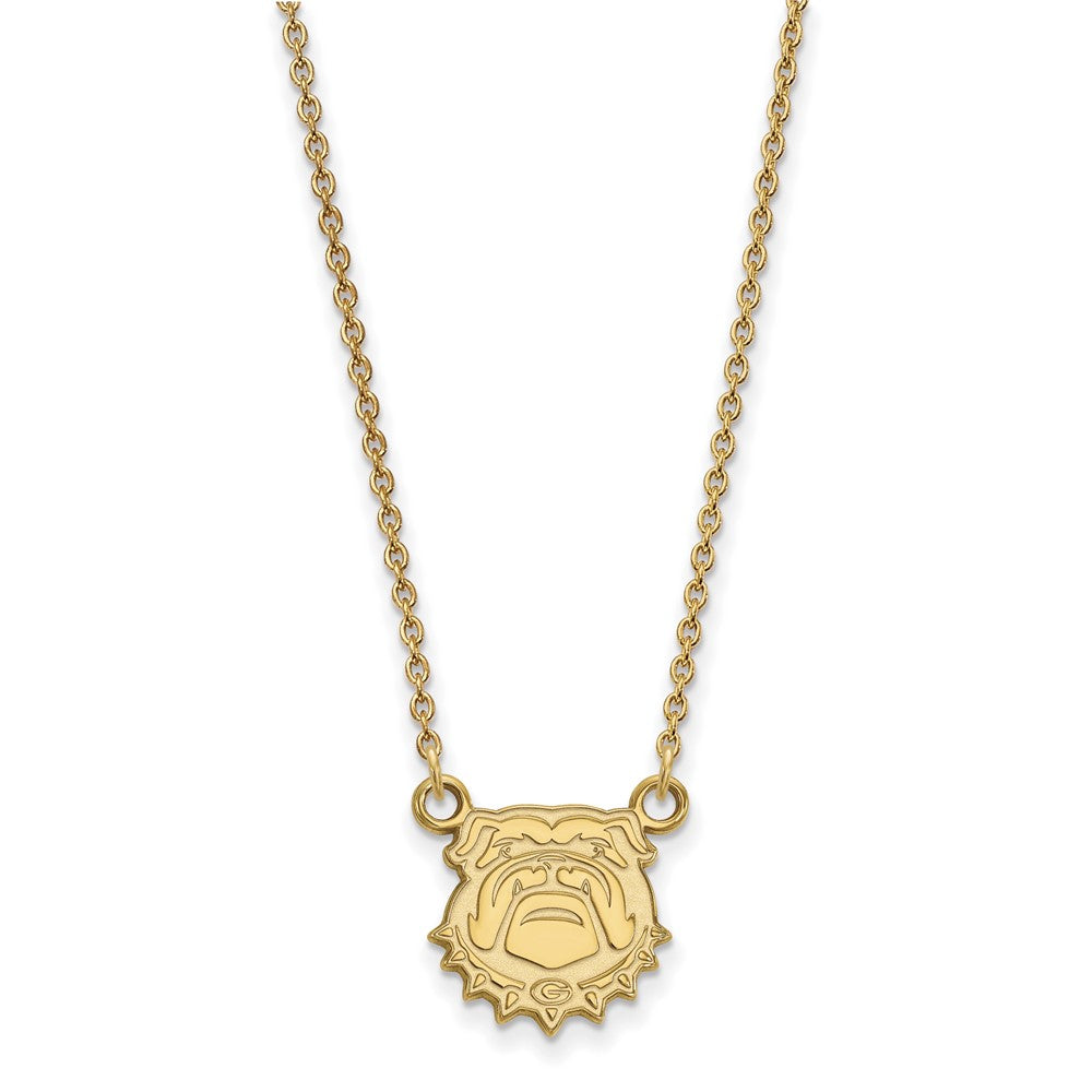 10k Gold LogoArt University of Georgia Bulldog Small Pendant 18 inch Necklace