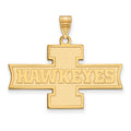 Sterling Silver Gold-plated LogoArt University of Iowa Hawkeyes Medium Pendant