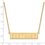 Sterling Silver Gold-plated LogoArt University of Kentucky Large Bar Pendant 18 inch Necklace