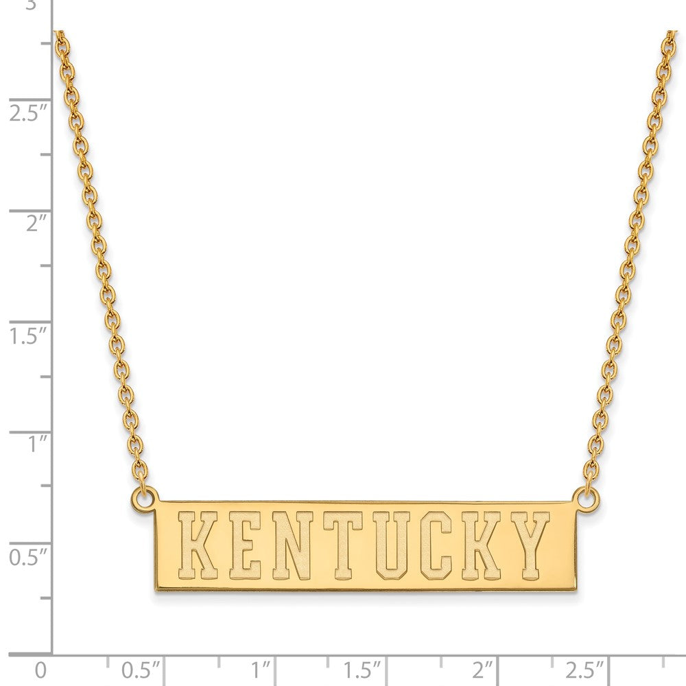 10k Gold LogoArt University of Kentucky Large Bar Pendant 18 inch Necklace