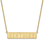 14k Gold LogoArt University of Kentucky Large Bar Pendant 18 inch Necklace