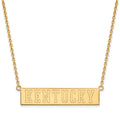 Sterling Silver Gold-plated LogoArt University of Kentucky Large Bar Pendant 18 inch Necklace