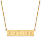 Sterling Silver Gold-plated LogoArt University of Kentucky Large Bar Pendant 18 inch Necklace