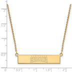 Sterling Silver Gold-plated LogoArt University of South Carolina Small Bar 18 inch Necklace