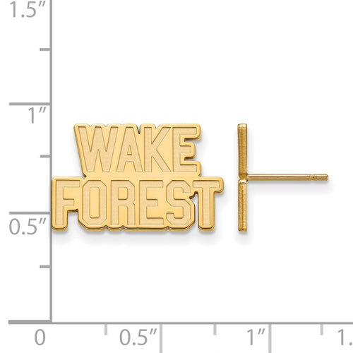 10k Gold LogoArt Wake Forest University W-F Small Post Earrings