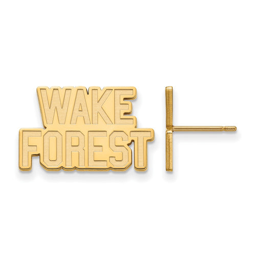 10k Gold LogoArt Wake Forest University W-F Small Post Earrings