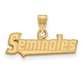 Sterling Silver Gold-plated LogoArt Florida State University Seminoles Script Small Pendant