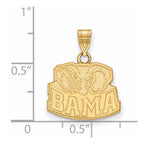 10k Gold LogoArt University of Alabama Elephant Small Pendant