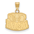 14k Gold LogoArt University of Alabama Elephant Small Pendant