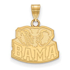 Sterling Silver Gold-plated LogoArt University of Alabama Elephant Small Pendant