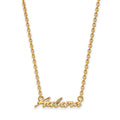 Sterling Silver Gold-plated LogoArt Auburn University Medium Script Pendant 18 inch Necklace