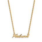 Sterling Silver Gold-plated LogoArt Auburn University Medium Script Pendant 18 inch Necklace