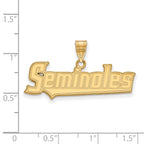 10k Gold LogoArt Florida State University Seminoles Script Large Pendant