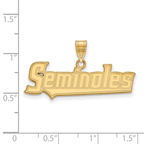 10k Gold LogoArt Florida State University Seminoles Script Large Pendant