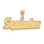 10k Gold LogoArt Florida State University Seminoles Script Large Pendant