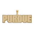 Sterling Silver Gold-plated LogoArt Purdue University Block Type Large Enameled Pendant