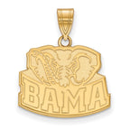 10k Gold LogoArt University of Alabama Elephant Medium Pendant