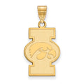 Sterling Silver Gold-plated LogoArt University of Iowa Large Pendant
