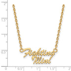 Sterling Silver Gold-plated LogoArt University of Illinois Fighting Illini Script 18 inch Necklace