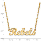 14k Gold LogoArt University of Mississippi Rebels Script Bar 18 inch Necklace