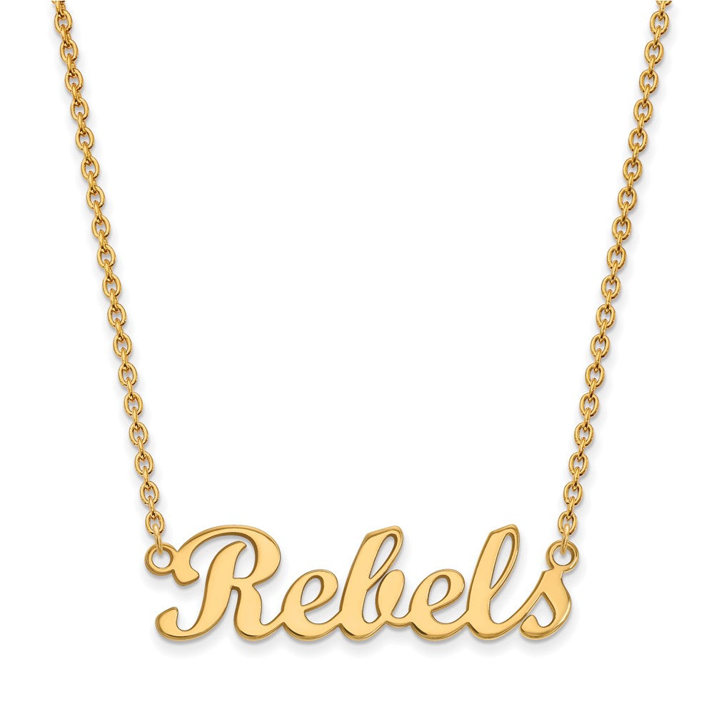 14k Gold LogoArt University of Mississippi Rebels Script Bar 18 inch Necklace