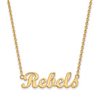 10k Gold LogoArt University of Mississippi Rebels Script Bar 18 inch Necklace