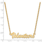 Sterling Silver Gold-plated LogoArt University of Tennessee Volunteers Script Medium Pendant 18 inch Necklace