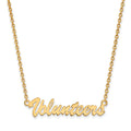 Sterling Silver Gold-plated LogoArt University of Tennessee Volunteers Script Medium Pendant 18 inch Necklace