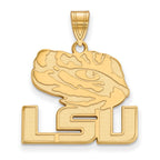 10k Gold LogoArt Louisiana State University L-S-U Tiger Eye Large Pendant