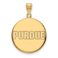 Sterling Silver Gold-plated LogoArt Purdue University Block Type Large Disc Pendant