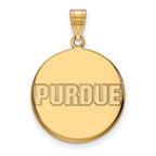 10k Gold LogoArt Purdue University Block Type Large Disc Pendant