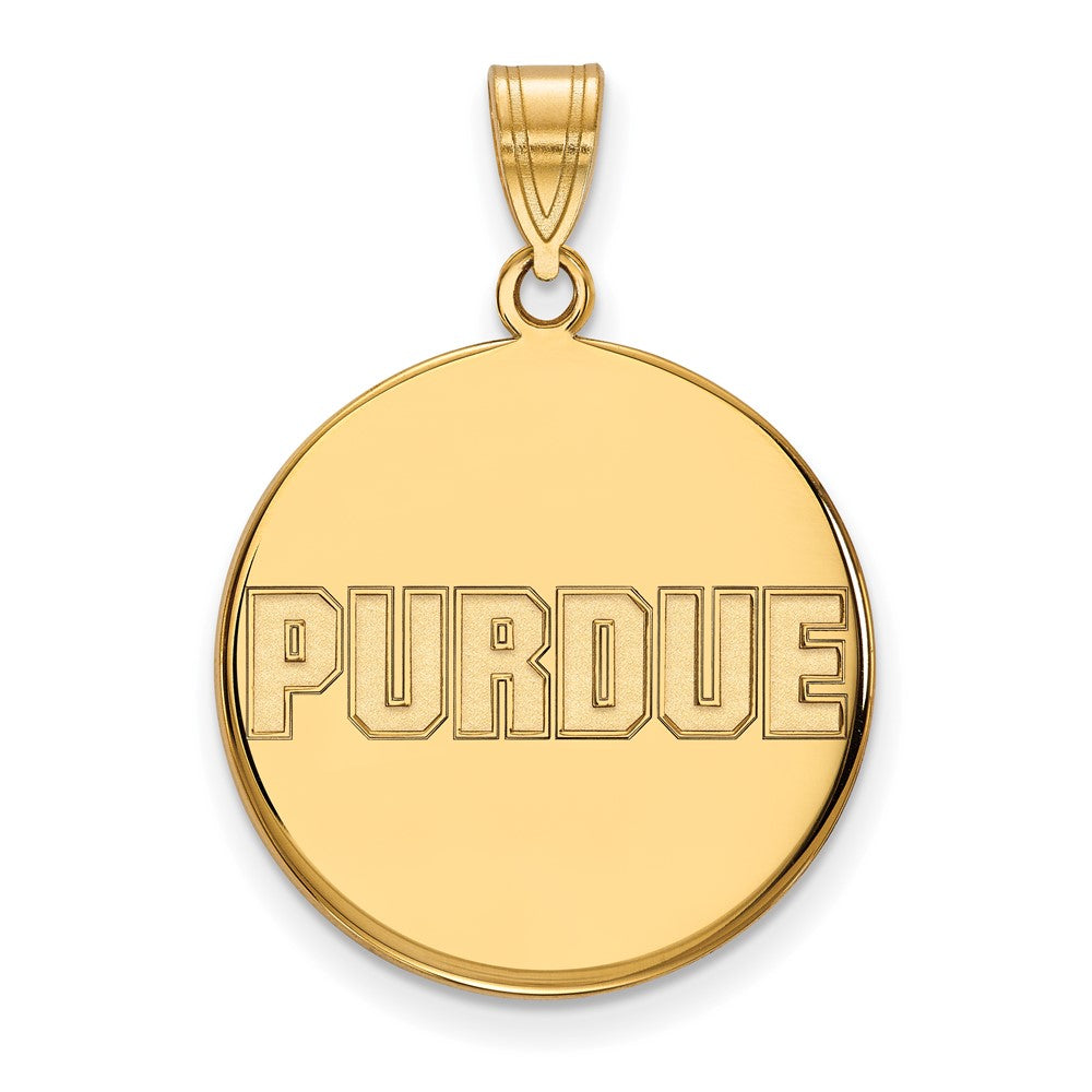 10k Gold LogoArt Purdue University Block Type Large Disc Pendant