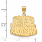 Sterling Silver Gold-plated LogoArt University of Alabama Elephant Large Pendant