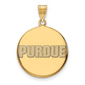 Sterling Silver Gold-plated LogoArt Purdue University Block Type Large Enameled Disc Pendant