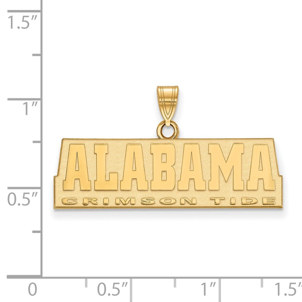Sterling Silver Gold-plated LogoArt University of Alabama Crimson Tide Medium Pendant