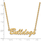 Sterling Silver Gold-plated LogoArt University of Georgia Bulldogs Script Pendant 18 inch Necklace