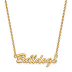 Sterling Silver Gold-plated LogoArt University of Georgia Bulldogs Script Pendant 18 inch Necklace