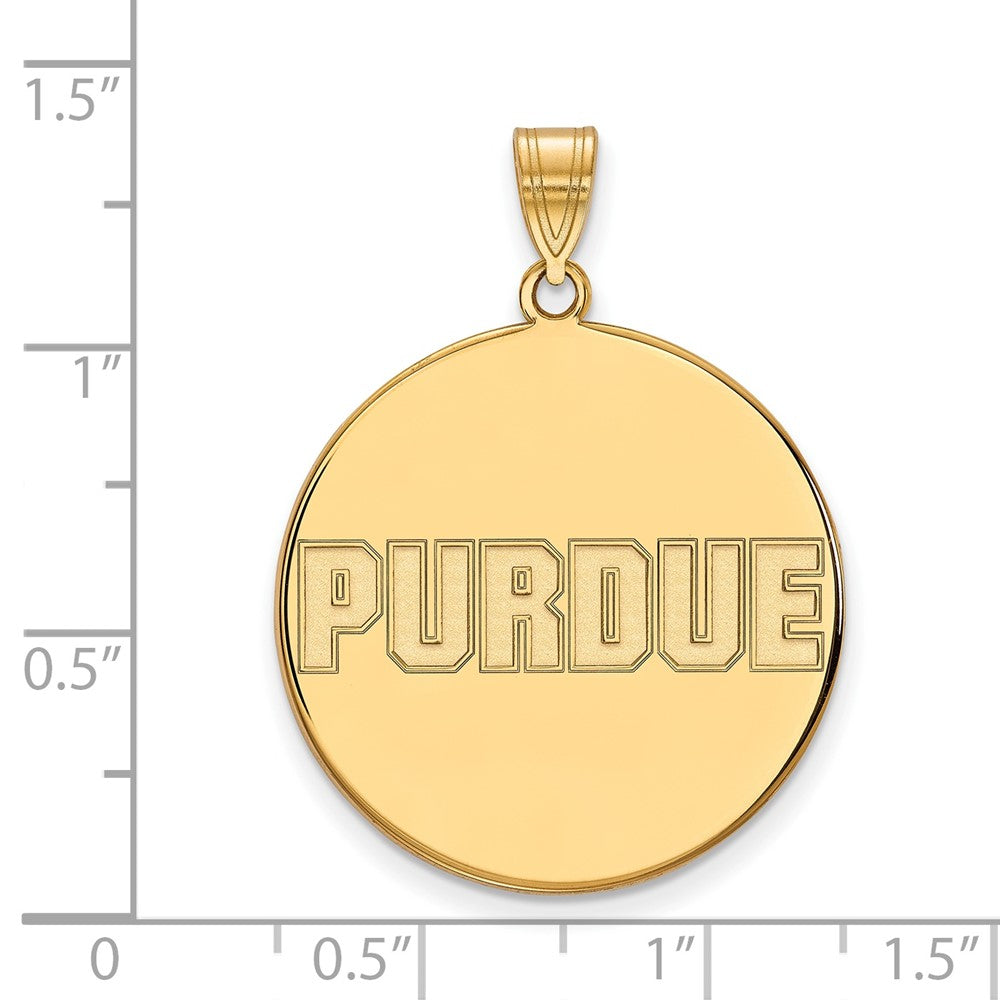 14k Gold LogoArt Purdue University Block Type Extra Large Disc Pendant