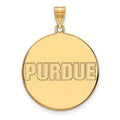 10k Gold LogoArt Purdue University Block Type Extra Large Disc Pendant