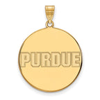 10k Gold LogoArt Purdue University Block Type Extra Large Disc Pendant