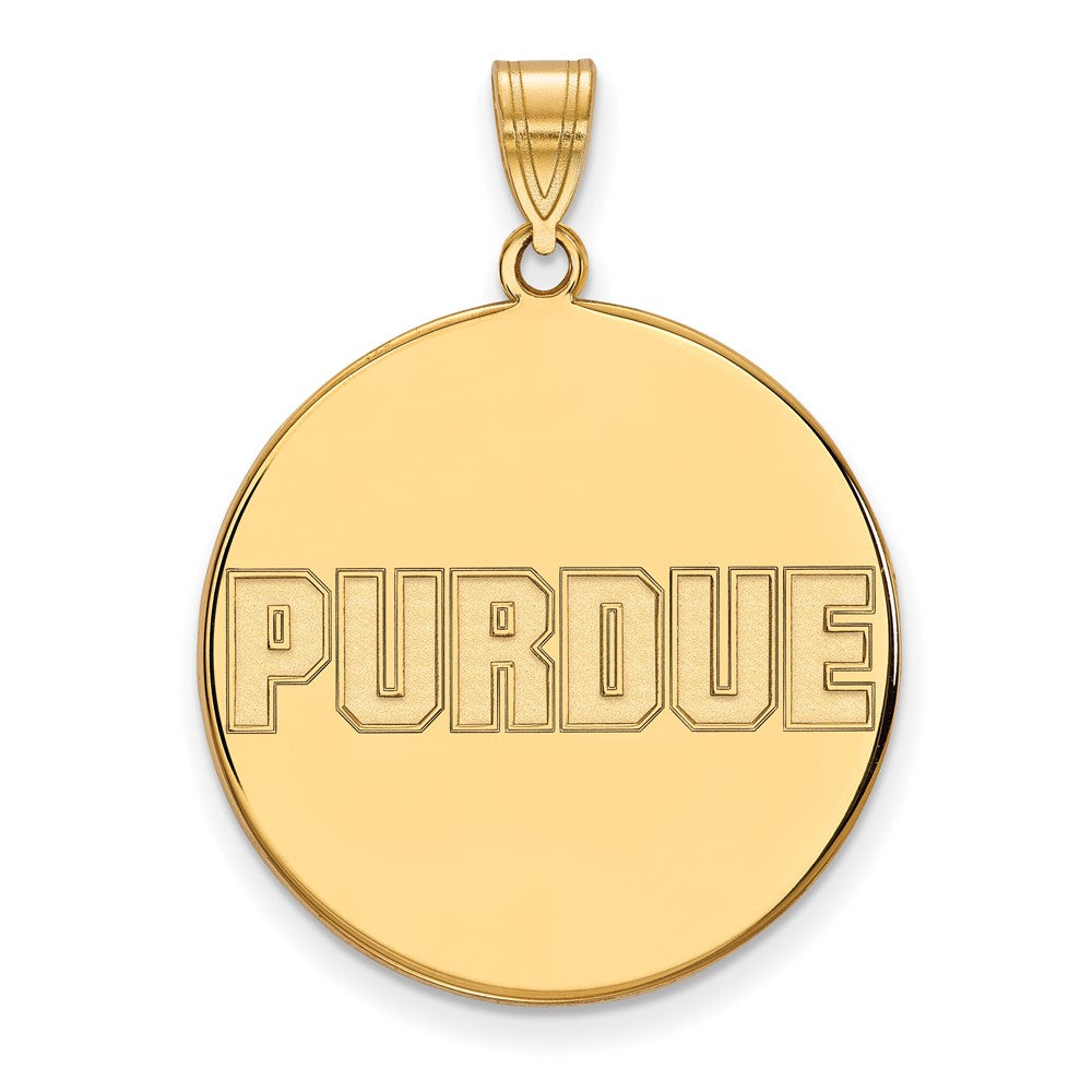 10k Gold LogoArt Purdue University Block Type Extra Large Disc Pendant