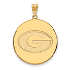 10k Gold LogoArt University of Georgia Letter G Extra Large Disc Pendant