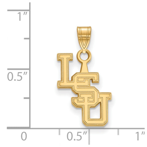 10k Gold LogoArt Louisiana State University L-S-U Small Pendant