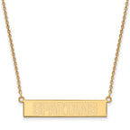 Sterling Silver Gold-plated LogoArt Michigan State University Spartans Small Bar 18 inch Necklace