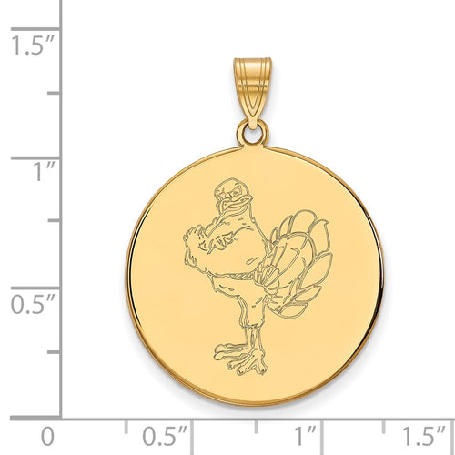 10k Gold LogoArt Virginia Tech HokieBird Extra Large Disc Pendant