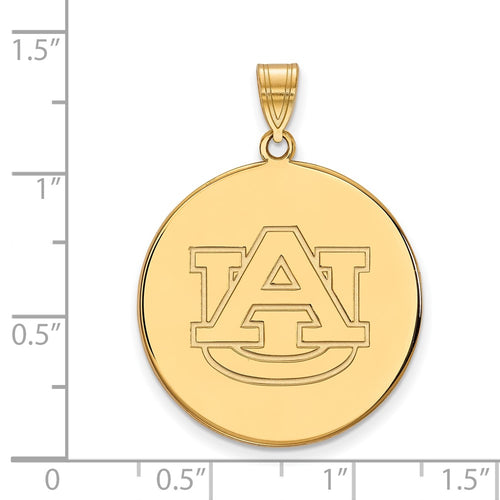 10k Gold LogoArt Auburn University Extra Large Disc Pendant