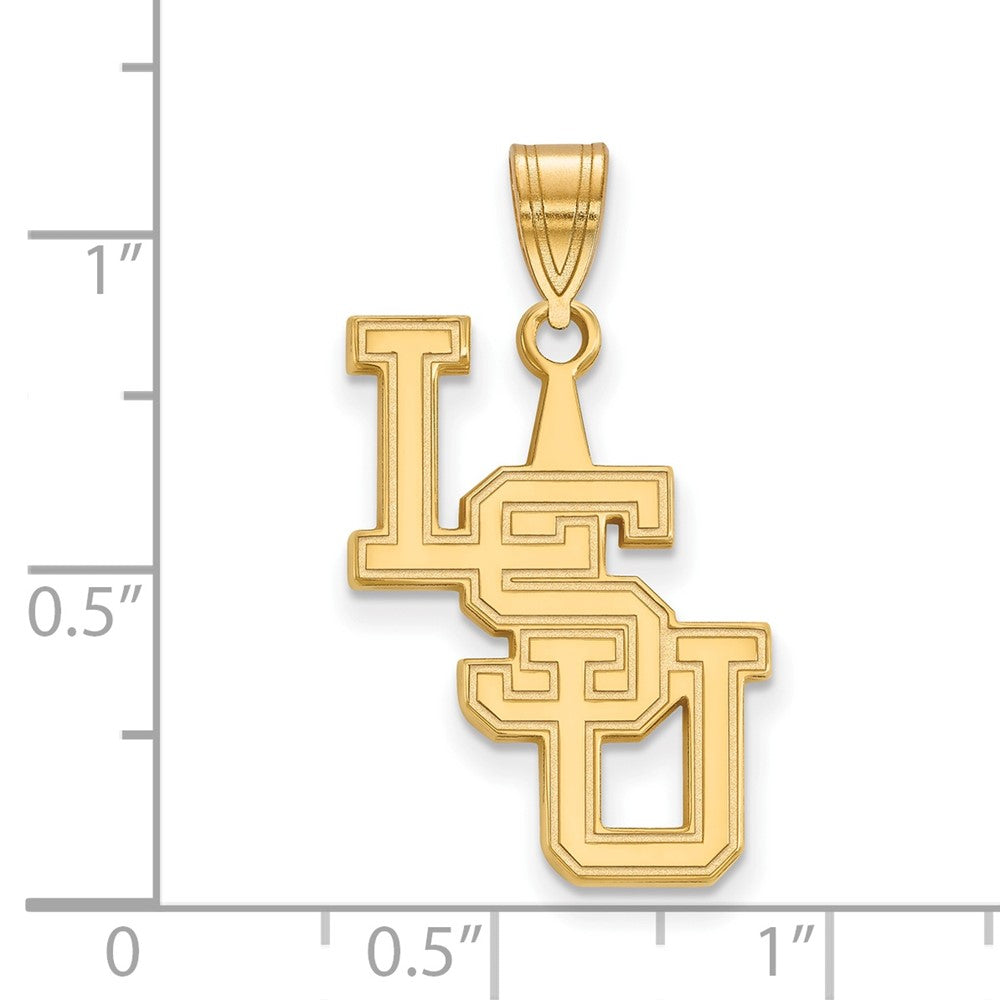14k Gold LogoArt Louisiana State University L-S-U Large Pendant
