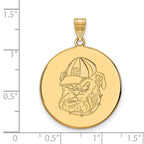 10k Gold LogoArt University of Georgia Bulldog Extra Large Disc Pendant